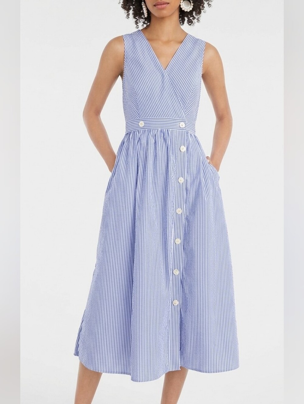 J.crew A-line Sleeveless Shirtdress striped